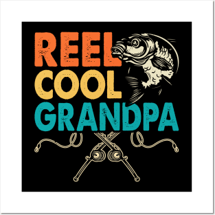 Reel Cool Grandpa Fishing Retro Vintage Posters and Art